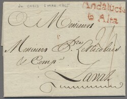 Spanien - Vorphila, 1765-1816, Partie von 2 Faltbriefen (mit Inhalt) ...