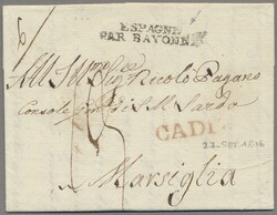 Spanien - Vorphila, 1765-1816, Partie von 2 Faltbriefen (mit Inhalt) ...