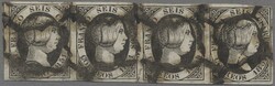 Spanien, 1851, „Isabella II.“ 6 Cuartos schwarz im gestempeltem, ...