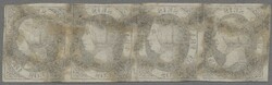 Spanien, 1851, „Isabella II.“ 6 Cuartos schwarz im gestempeltem, ...