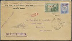 Türkei - Zensurpost, 1916, Freimarken 10 Paras grün und 1 Piastre ...
