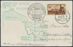 Zeppelinpost - Deutschland, 1933, SAARGEBIETSFAHRT, Geburtstagskarte, ...