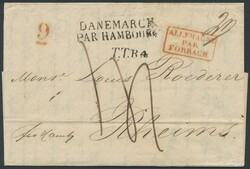 Hamburg - Vorphila, 1836, waagerecht gefalteter Faltbrief (mit ...