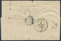 Hamburg - Vorphila, 1836, waagerecht gefalteter Faltbrief (mit ...