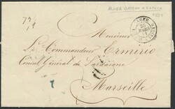 Algerien - Vorphila, 1851, Faltbrief des Konsuls von Sardinien in ...