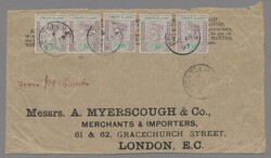 Leeward-Inseln, 1890. „Viktoria“ 5 Stück der 1/2 P. ...