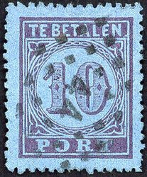 P2Af - gebruikte 10 cent karmijn en blauw met variëteit 'Kringetje ...
