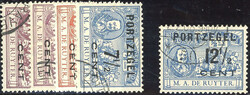 P33a-39a - gebruikte ½ cent t/m 12½ cent Port De Ruyter 1907 type ...