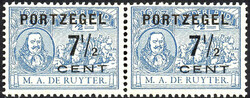 P37b - postfrisse 7½ cent De Ruyter port, type I en II ...