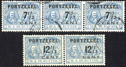 P37b & P39b - gebruikte 7½ & 12½ cent De Ruyter type I en II ...