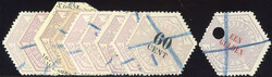 TG1-6 & TG8-11 - gebruikte Telegramzegels 1877 in z.fr. tot pr. ...