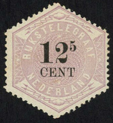 TG4 - ongebruikte 12½ cent lila en zwart Telegram 1877, ...