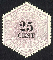 TG7 - ongebruikt met nieuwe gom, 25 cent lila en zwart Telegram 1903, ...