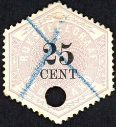 TG7 - gebruikte 25 cent lila en zwart Telegram 1903, garantiebewijs J ...