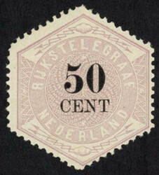TG9 - ongebruikte 50 cent lila Telegram 1877, pr.ex. met zeer licht ...