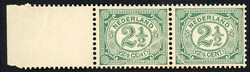 55 - postfrisse 2½ cent groen Cijfer 1899 in randpaar met ...
