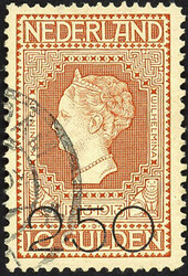 105P - gebruikt met plaatfout 'Gebroken 2e E van Nederland', pr.ex., ...