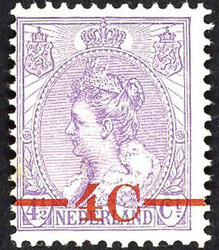 106P - ongebruikte 4 op 4½ cent Opruimings-uitgifte 1921 met ...