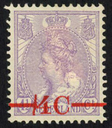 106P2 - ongebruikte 4 op 4½ cent Opruimings-uitgifte 1921 met ...