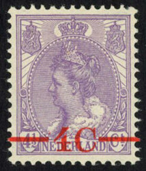 106P2 - ongebruikte 4 op 4½ cent Opruimings-uitgifte 1921 met ...