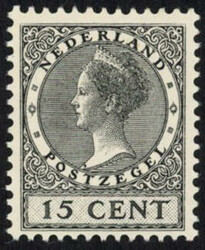 137P - postfrisse 15 cent zwart Tentoonstelling 1924 met plaatfout ...