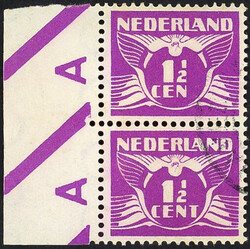 171Af - gebruikt in verticaal paar met velrand met plaatfout ...