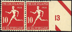217v - ongebruikte 10+2 cent rood Hardloper Olympiade 1928 ín ...