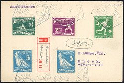 212-215 - 16½ cent Olympiade 1928 frankering (nr.215 2x) op couvert ...