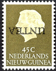 13f - postfrisse 45 Cent UNTEA 1962 met variëteit 'Kopstaande ...