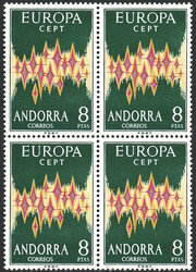71 - MNH 8 Pesetas Europa Cept 1972 in bloc of 4, catw. € 160