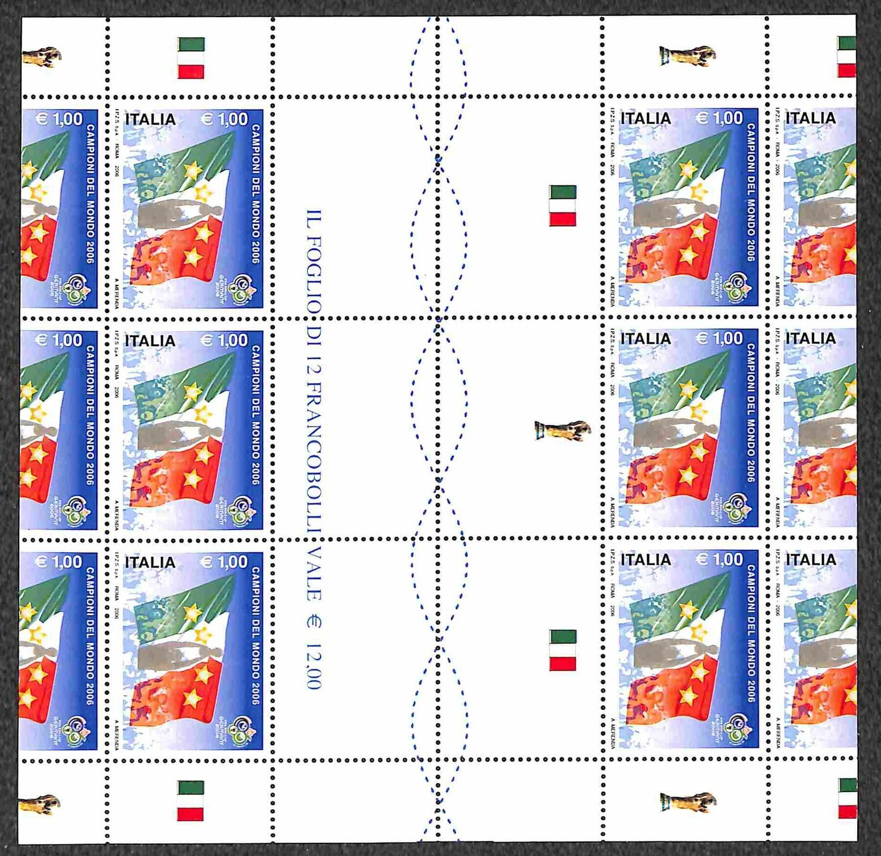 2006 - Mondiali di Calcio (18) - foglietto con interspazio al centro ...