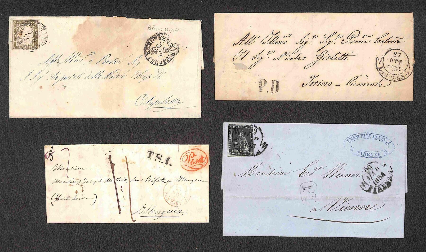 ANTICHI STATI - Buon insieme di undici lettere del periodo affrancate ...