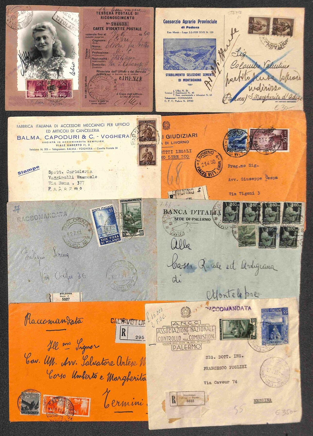 REPUBBLICA - 1946/63 Lotto di oltre sessanta oggetti di ...