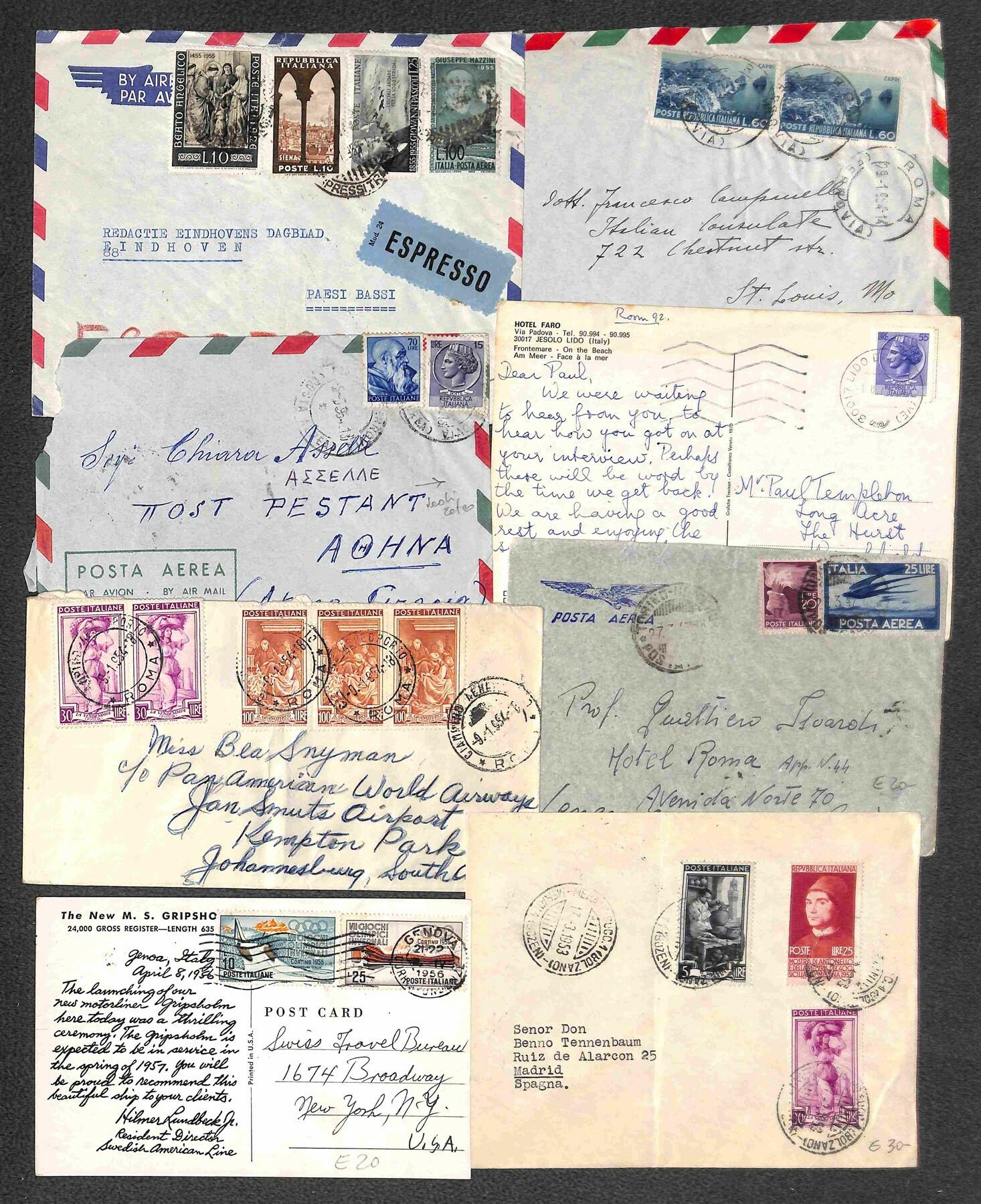 REPUBBLICA - 1947/68 Buon insieme di ventidue lettere e cartoline con ...