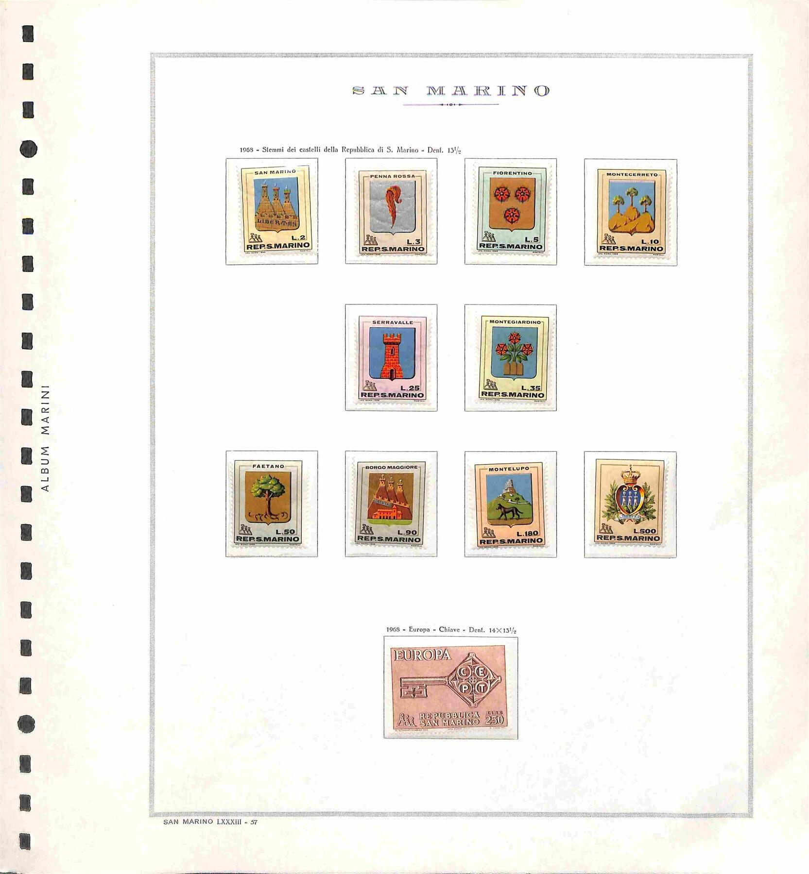 SAN MARINO - 1968/1998 - Collezione avanzata di valori nuovi, buste ...