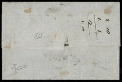 Lettera afftrancata con due esemplari 1/2 grano arancio, prima tavola ...