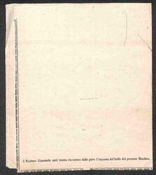 Mandato di pagamento del comune di Valnegra del 1866 con 5 cent (T16) ...