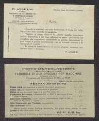 Soprastampati Valevole per le stampe c.2, lotto di due cartoline e ...