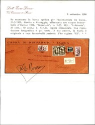 Raccomandata ventiquattro porti da LUCCA 31.3.31 per Viareggio ...