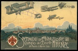 1910 - Firenze Spettacoli di Aviazione - Cartolina ufficiale (Longhi ...