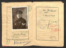 1928 Passaporto per l'estero del pilota Giuseppe Biagi con timbri e ...