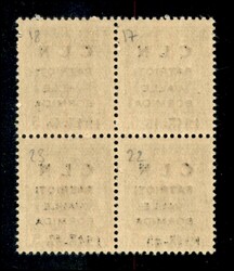 1945 - Soprastampa modificata - 5 cent (1A) in quartina - gomma ...