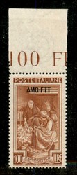 1947 - 100 lire Italia al Lavoro (106/IId) con decalco della ...