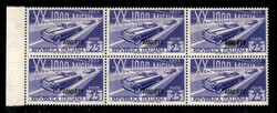 1953 - Blocco di sei bordo foglio del 25 lire Mille Miglia (165 + ...