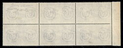 1953 - Blocco di sei bordo foglio del 25 lire Mille Miglia (165 + ...