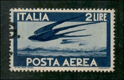 1947 - 2 lire P. Aerea (2 varietà) con soprastampa spostata e quasi ...