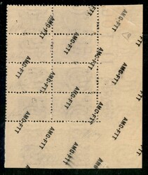 1949/1953 - Blocco di quattro angolo di foglio del 10 lire Pacchi ...