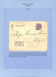 PERFIN - Lotto di sette esemplari usati, una cartolina, una lettera e ...