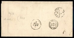 Lettera con c.2 giallo chiaro con doppia cifra, di cui una fortemente ...