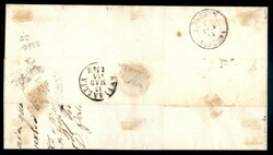 Due strisce orizzontali di tre del 5 cent DLR (L16) su lettera da ...